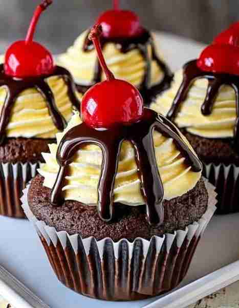 Decadent Chocolate Cherry Cupcakes: A Luxurious Fusion of Rich Chocolate and Juicy Cherries Prep Tim...