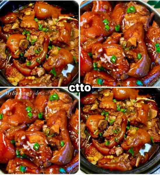 Braised Pork Knuckles Recipe! Ingredients: 2 pork knuckles, cleaned and cut into pieces 2 tablespoon...