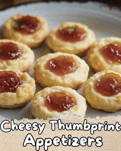 ⬇️ Cheesy Thumbprint Appetizers with Spicy Pepper Jelly 🧀🔥⬇️ These delightful cheesy bites are per...