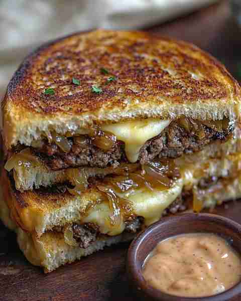 🧀 Patty Melts with Secret Sauce 🍔🔥 Ingredients: For the Patty Melts: ✅ 1 lb ground beef (80/20)...