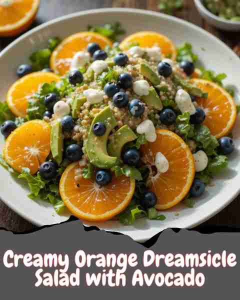 🍊Creamy Orange Dreamsicle Salad with Avocado🍊 A twist with the addition of creamy avocado and a ta...