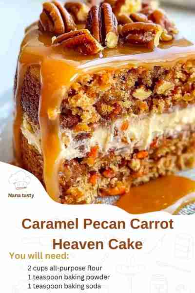 Caramel Pecan Carrot Heaven Cake 🥕🍰 – The Perfectly Moist Cake with a Gooey Caramel Pecan Topping...