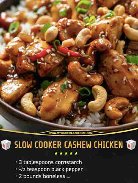 Slow Cooker Cashew Chicken 📌 🟥 Full Printable Recipe in Coʍmеոτ 💬 👇