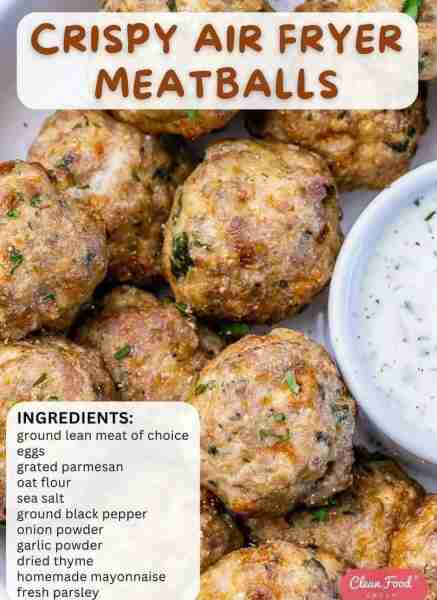 Air Fryer Meatballs - Total Crowd Pleaser! And these are COMPLETELY PACKED with FLAVOR! Meatballs a...