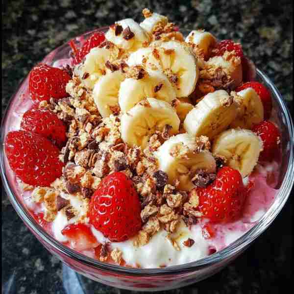 🍓 Strawberry Banana Cheesecake Salad 🍌 🎉 Welcome to a delightful and creamy treat that's perfect...