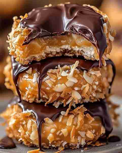 Easy Samoa Cookies Recipe 🍪: Homemade Dessert Ideas 🍫🍯 Ingredients: 2 cups all-purpose flour 1/2...