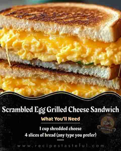 Scrambled Egg Grilled Cheese Sandwich Ingredients: 4 slices of bread (any type you prefer) 4 large e...