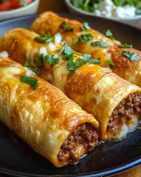 Beef and Cheese Chimichangas Beef and Cheese Chimichangas are a crispy, golden delight filled with s...