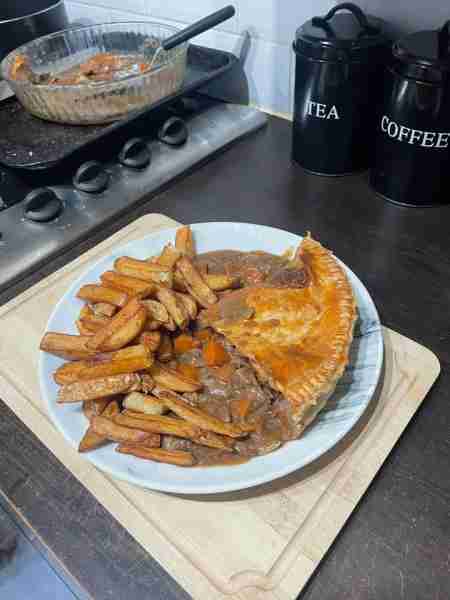Homemade Beef Pie & Chips by Liam E