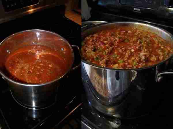 Chili Save this recipe for a crisp fall day... Ingredients: 2 pounds fresh ground beef 1 quart tomat...