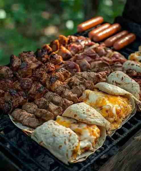 Grilled Steak with Cheese-Stuffed Tortillas: Ingredients: For the Steak: 1 lb beef tenderloin, sirlo...