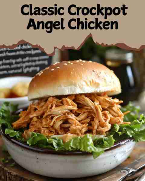 ✅Classic Crockpot Angel Chicken✅ A melt‑in‑your‑mouth slow‑cooked chicken dish seasoned with herbs...