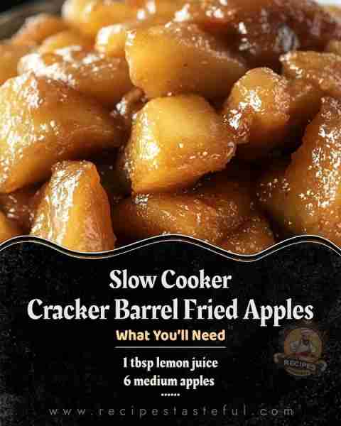 Slow Cooker Cracker Barrel Fried Apples 🍎😋 Ingredients You’ll Need: For the Fried Apples: 6 medium...