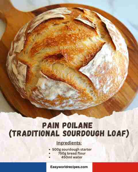 Pain Poilâne (Traditional Sourdough Loaf) 🇫🇷 A rustic and hearty sourdough bread with a crisp crust...