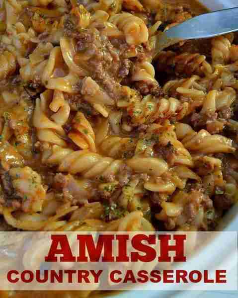 Delicious Amish Country Casserole Ingredients: - 1 lb ground beef - 1 onion, diced - 1 bell pe...