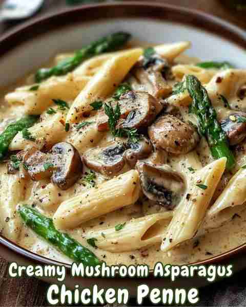 This Creamy Mushroom & Asparagus Chicken Penne is a restaurant-quality dish made at home! Featuring...