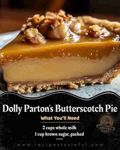 Dolly Parton’s Butterscotch Pie 🥧✨ Don't lose this classic Southern delight! 😍 Ingredients For th...