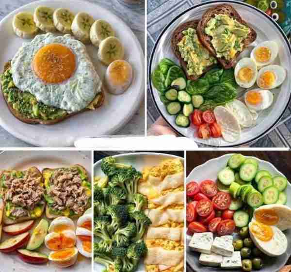 Breakfasts 😋🥰🥰 Plate 1 Ingredients 👩‍🍳🥗 Toasted whole wheat bread 🍞 with avocado 🥑 fried egg...