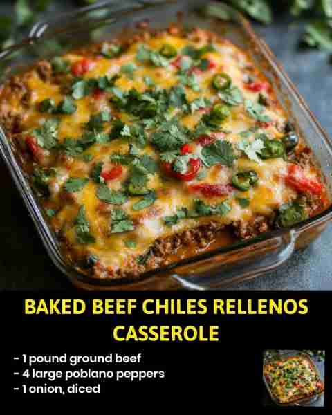 Baked Beef Chiles Rellenos Casserole Looking to spice up your weeknight dinner routine? This Baked B...