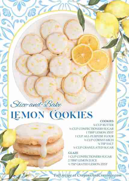 SLICE & BAKE LEMON COOKIES ** Ingredients ** 🍋 ¾ cup butter 🍋 ½ cup confectioners sugar 🍋 1 Tbsp...