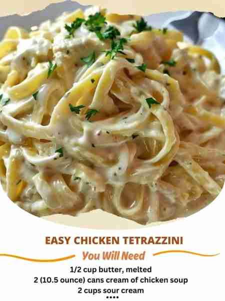 Easy Chicken Tetrazzini Creamy Chicken Pasta Bake: A Family Favorite Comfort Dish Ingredients: 1/2 c...