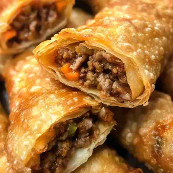 Easy, crispy golden brown egg rolls bursting with delicious flavor in every bite! Easy Chinese Egg R...