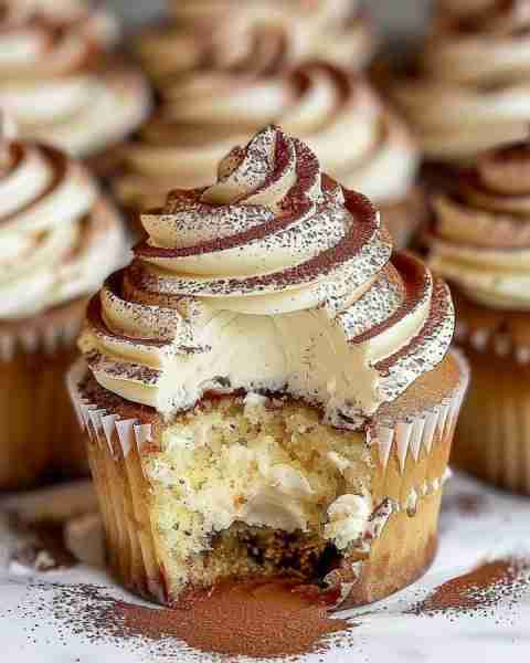 Tiramisu Cupcakes Ingredients: For the Cupcakes: 1 ½ cups all-purpose flour 1 ½ tsp baking powder ¼...
