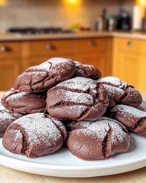 Delicious Plant-Based Chocolate Cookies with a Crinkled Appearance ⚡ ingredients: - 1/2 cup (113 g)...