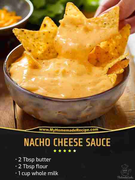 Nacho Cheese Sauce Ingredients: 2 Tbsp butter 2 Tbsp flour 1 cup whole milk 6 oz. medium cheddar, sh...