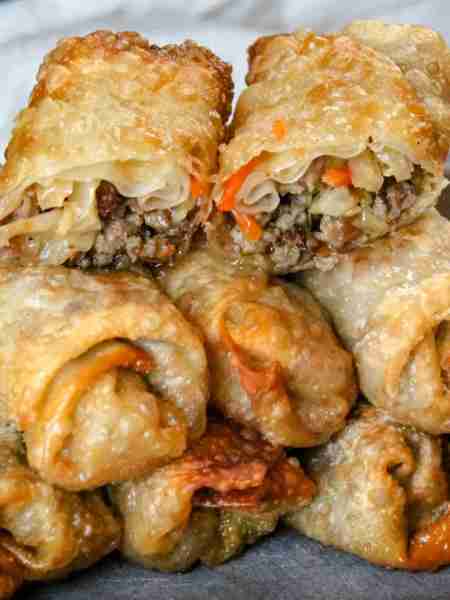 easy chinese egg rolls Ingredients For easy chinese egg rolls 1 lb ground pork 1 sm onion, chopped f...
