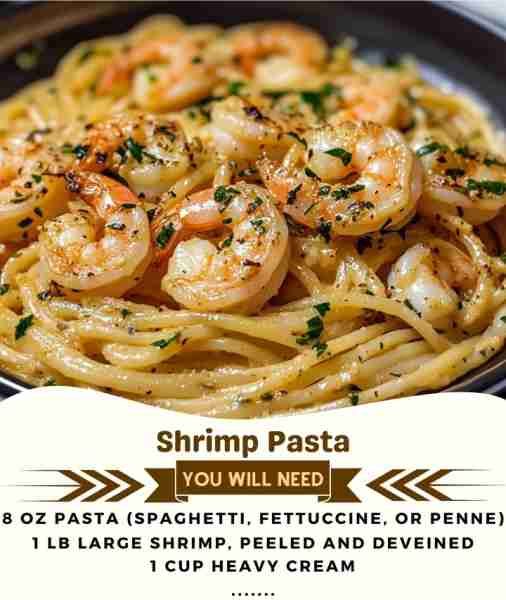 🍤🍝 Creamy Garlic Shrimp Pasta – Rich, Buttery & Irresistible! 🧄🧀 Tender shrimp tossed in a lusci...