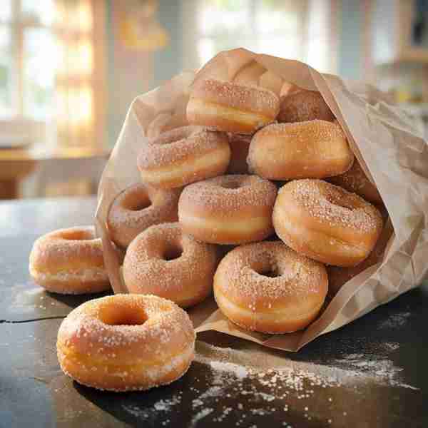 Classic Sugar-Coated Donuts Ingredients: • 2 cups all-purpose flour • 1/2 cup sugar • 1 teaspoon bak...