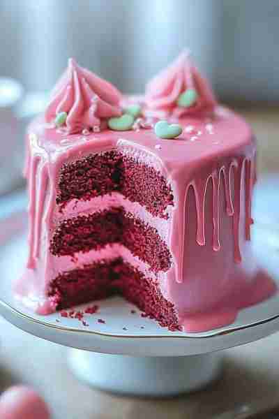 Pink Velvet Cake Recipe 🥰🥰❤ Ingredients For the Cake: 2 ½ cups (310g) all-purpose flour 2 ½ tsp ba...