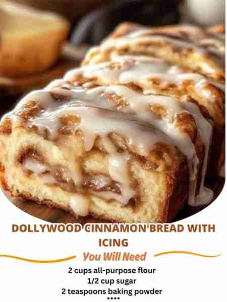 Dollywood Cinnamon Bread with Icing Ingredients For the Bread: 2 cups all-purpose flour 1/2 cup sug...