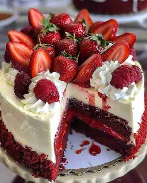 Red Velvet Strawberry Cheesecake Recipe in first (c.o.m.m.e.n.t) 👇👇👇 Enjoy 😋