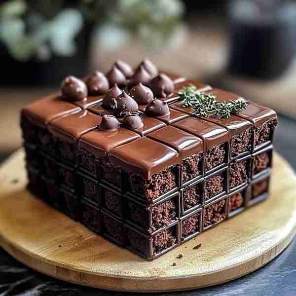 Chocolate Grid Cake – A Stunning & Decadent Delight! 😋❤️ ✨ Ingredients: For the Chocolate Cake: 2...