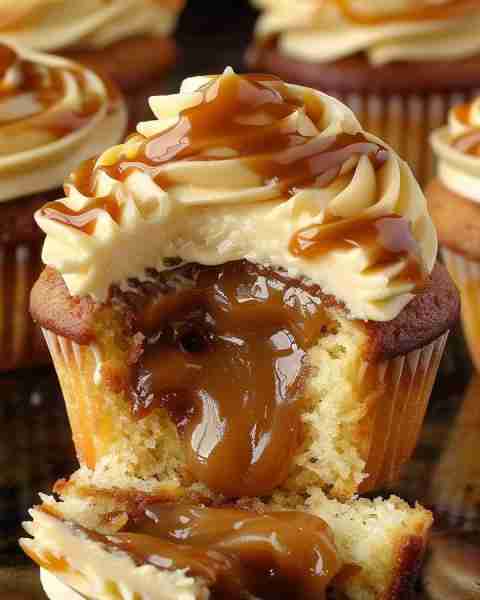 Salted Caramel Cupcakes Recipe Ingredients For the cupcakes: 1 ¾ cups (220g) all-purpose flour 1 ½ t...