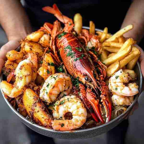 Spicy Shrimp & Steak Pasta with Lobster 🍤🥩🍝 Get ready for a flavor explosion with this decadent p...