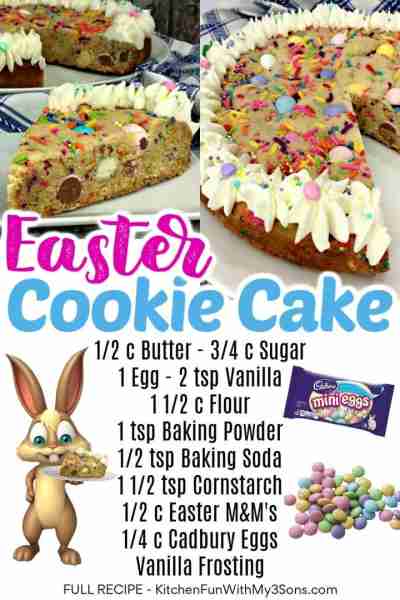 Easter Cookie Cake Ingredients Cookie Cake Ingredients ▢1/2 cup unsalted butter softened ▢3/4 cup su...