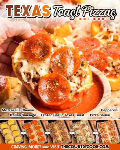 Quick, cheesy Texas Toast Pizzas are perfect for busy nights or fun family dinners—cheesy, meaty, ga...