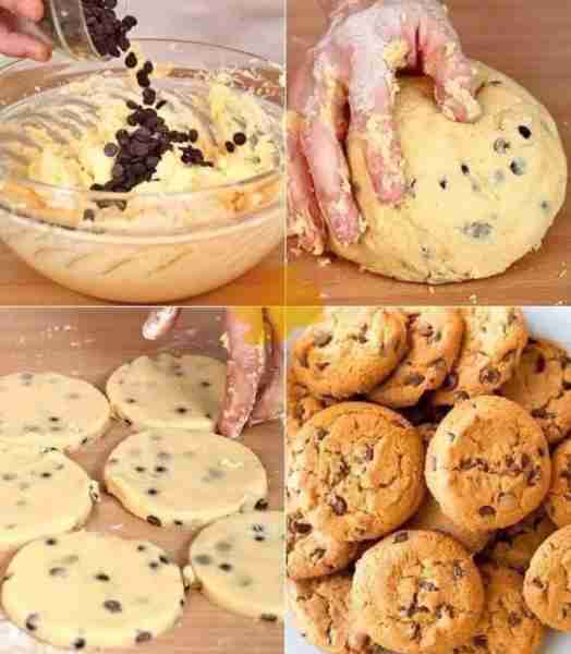 COOKIES WITH CHOCOLATE CHIPS🍪🍪 Ingredients 100 gr butter 175 gr sugar 1 eggs a pinch salt a few dr...