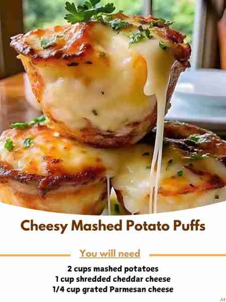 Cheesy Mashed Potato Puffs Ingredients 2 cups mashed potatoes (leftover or freshly made) 1 cup shred...