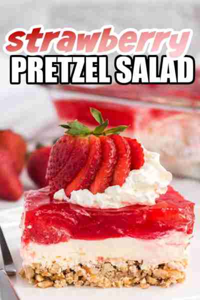 Strawberry Pretzel Salad!! RECIPE HERE → https://amandascookin.com/strawberry-jello-pretzel-salad/?u...