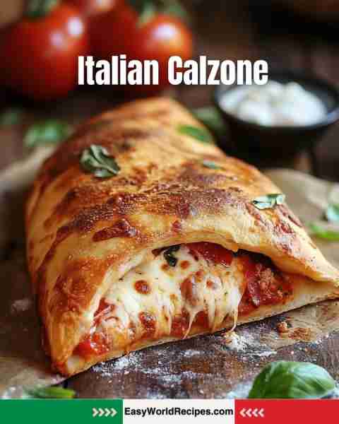 🍕 Italian Calzone 🇮🇹🧀 A golden, crispy pocket filled with melty cheese, rich tomato sauce, and sav...