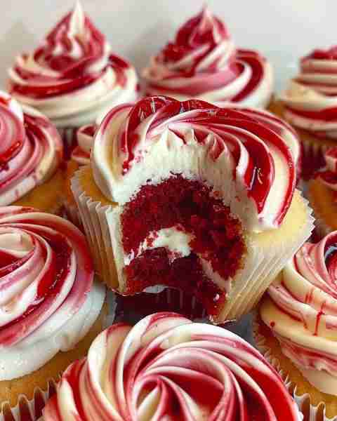 Red Velvet Marble Cupcakes Ingredients For the Marble Cupcake Batter: 1 ½ cups (190g) all-purpose fl...