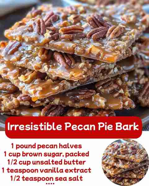🍬 Irresistible Pecan Pie Bark – Your New Favorite Treat 🍬 Ingredients: 1 pound pecan halves​ 1...