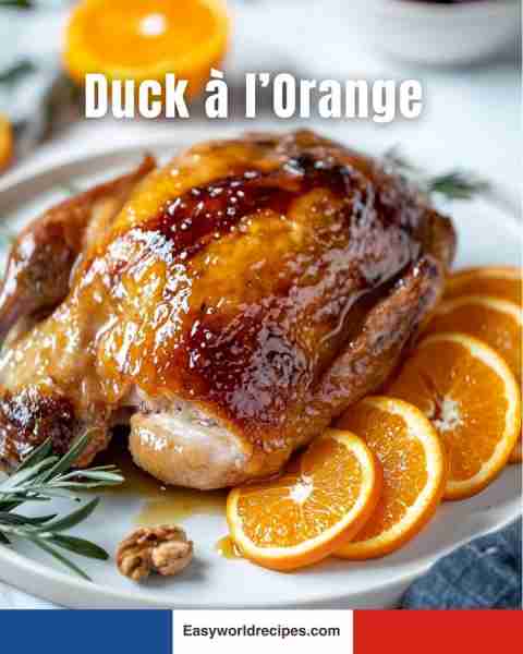 🇫🇷 Duck à l’Orange 🍊❤️ Crispy, golden duck glazed with a tangy orange sauce! A true French classic!...