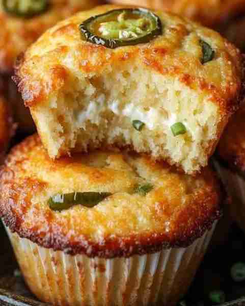 Jalapeño Cornbread Muffins with Cream Cheese Filling🌶️🧀 Ingredients: 1 cup cornmeal 1 cup all-purpo...