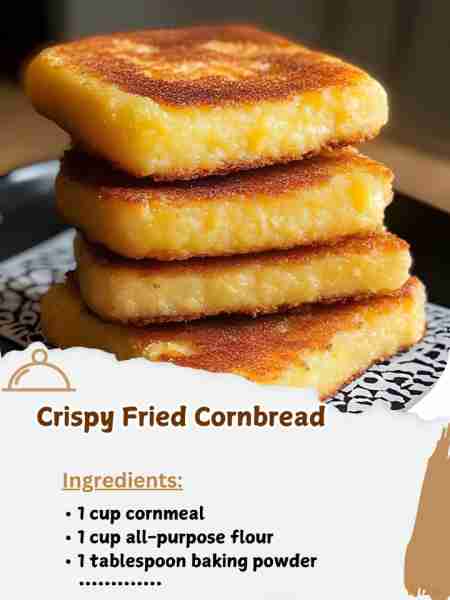 Crispy Fried Cornbread- Don't Lose This Ingredients: 1 cup cornmeal 1 cup all-purpose flour 1 tables...