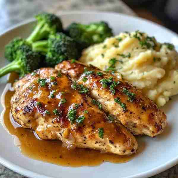 Honey Mustard Chicken with Garlic Mashed Potatoes & Broccoli 🍯🍗🥔🥦 Servings: 4 Prep Time: 15 minu...